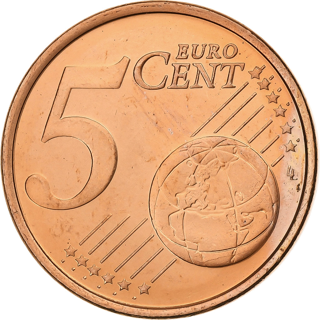 Cipro, 5 Centimes, 2008, Vantaa, Acciaio placcato rame, SPL
