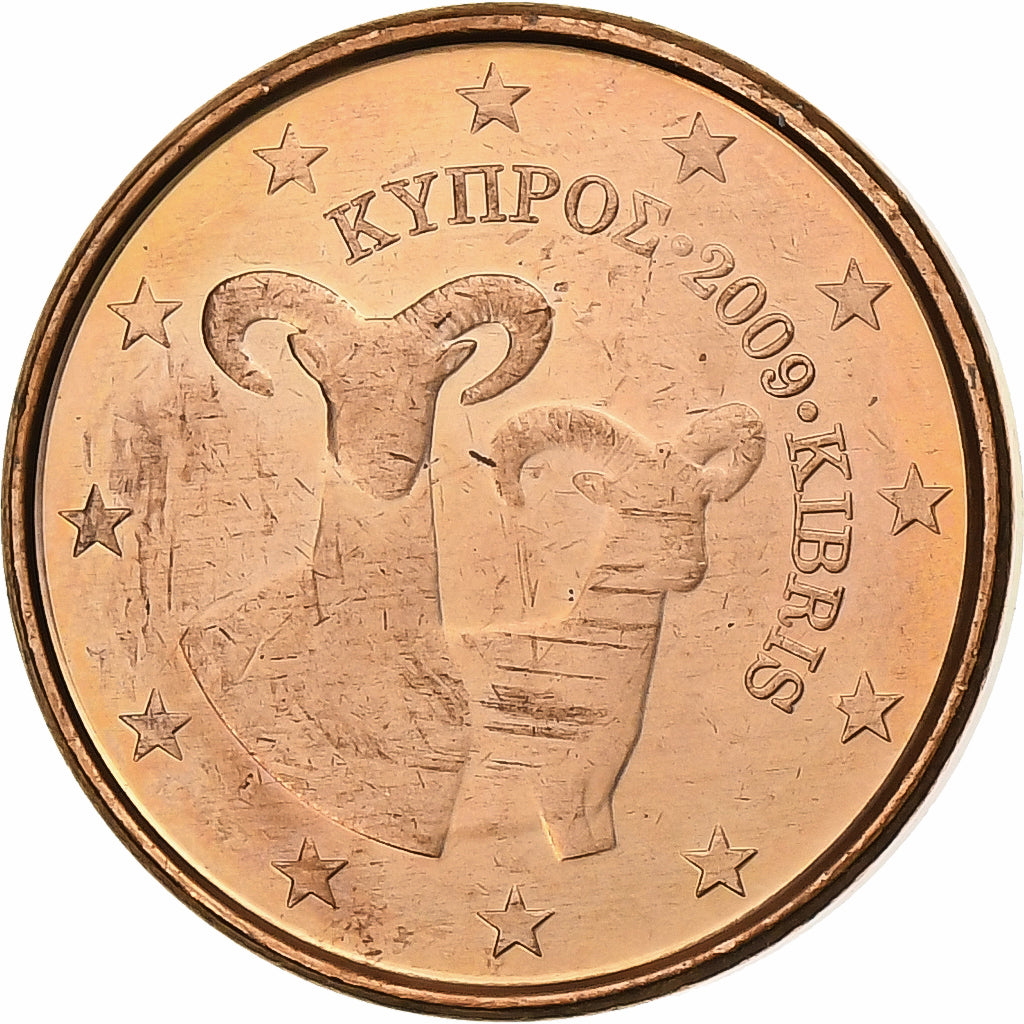 Chypre, 1 Centime, 2009, Vantaa, Acier plaqué cuivre, SPL