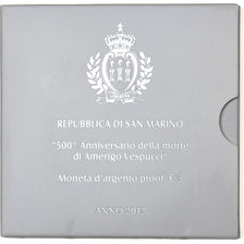 San Marino, 5 Euro, Morte di Amerigo Vespucci (500° Anniv.), Proof, 2012, Rome