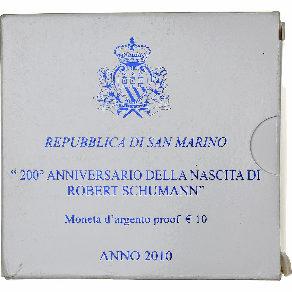 Saint Marin, 10 Euro, Naissance de Robert Schumann (200° Anniv.), BE, 2010, Rome