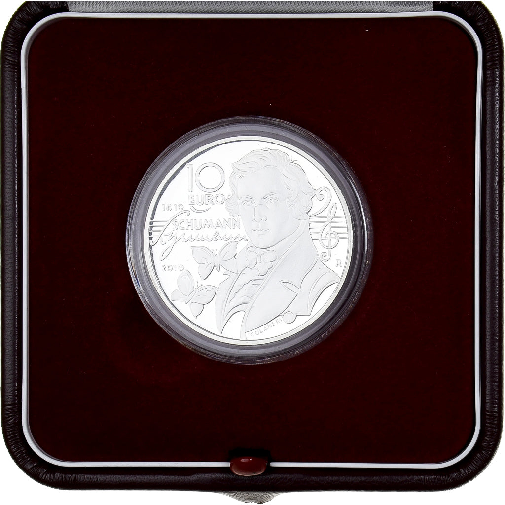 San Marino, 10 Euro, Nascita di Robert Schumann (200° Anniv.), FS, 2010, Rome