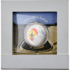 Belgio, 10 Euro, Pierre de Coubertin, Proof, Colorized, 2012, Brussels, Argento