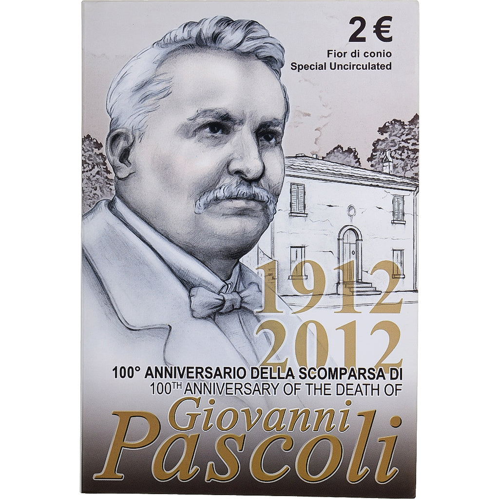 Italy, 2 Euro, Giovanni Pascoli, BU, 2012, Rome, Bi-Metallic, MS(65-70)