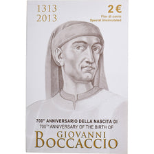 Italy, 2 Euro, Giovanni Boccaccio, BU, 2013, Rome, Bi-Metallic, MS(65-70)