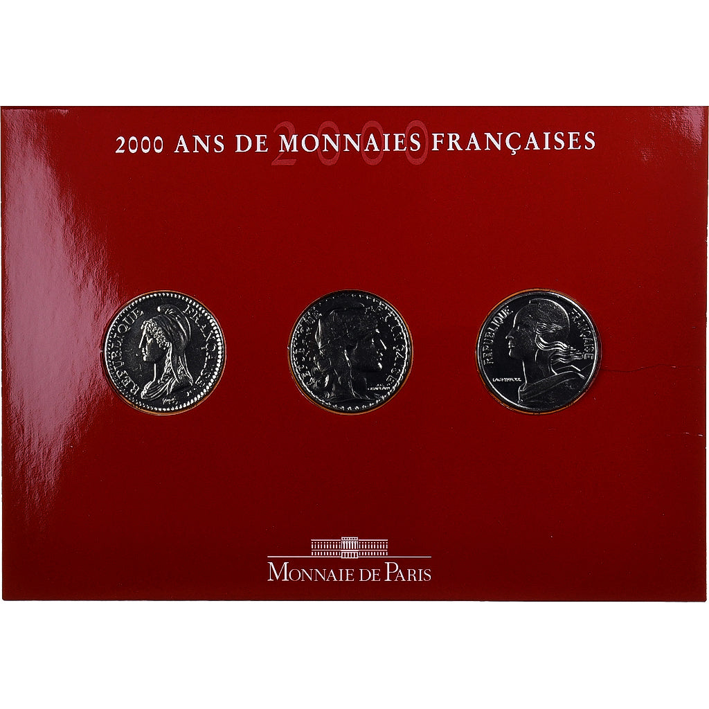 Francja, Coffret 3x5 francs, 2000 Ans de Monnaies Françaises (3/3), 2000, MDP