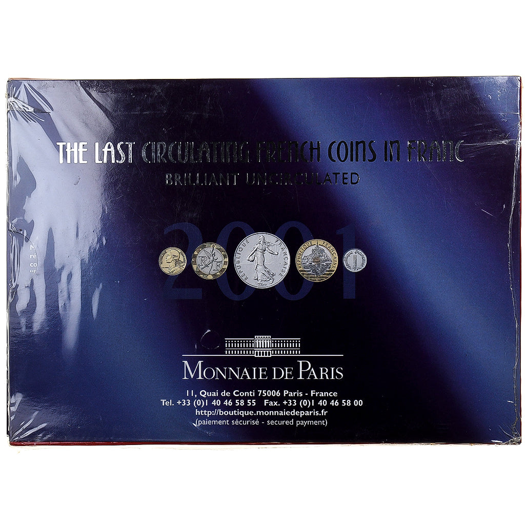 Francja, Coffret 1 c. à 20 frs., 2001, MDP, BU, ND, MS(65-70)