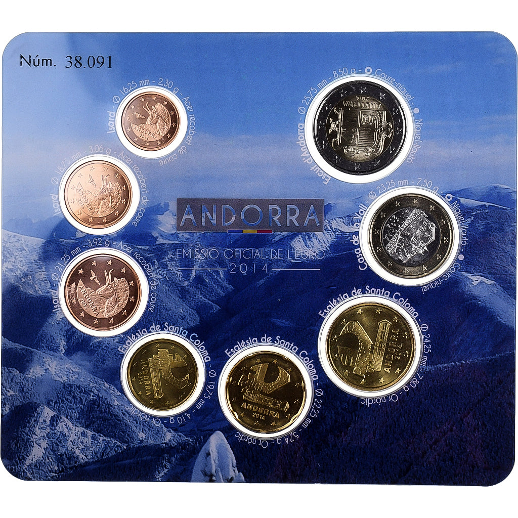 Andorra, Set 1 ct. - 2 Euro, 2014, Madrid, MS(65-70)