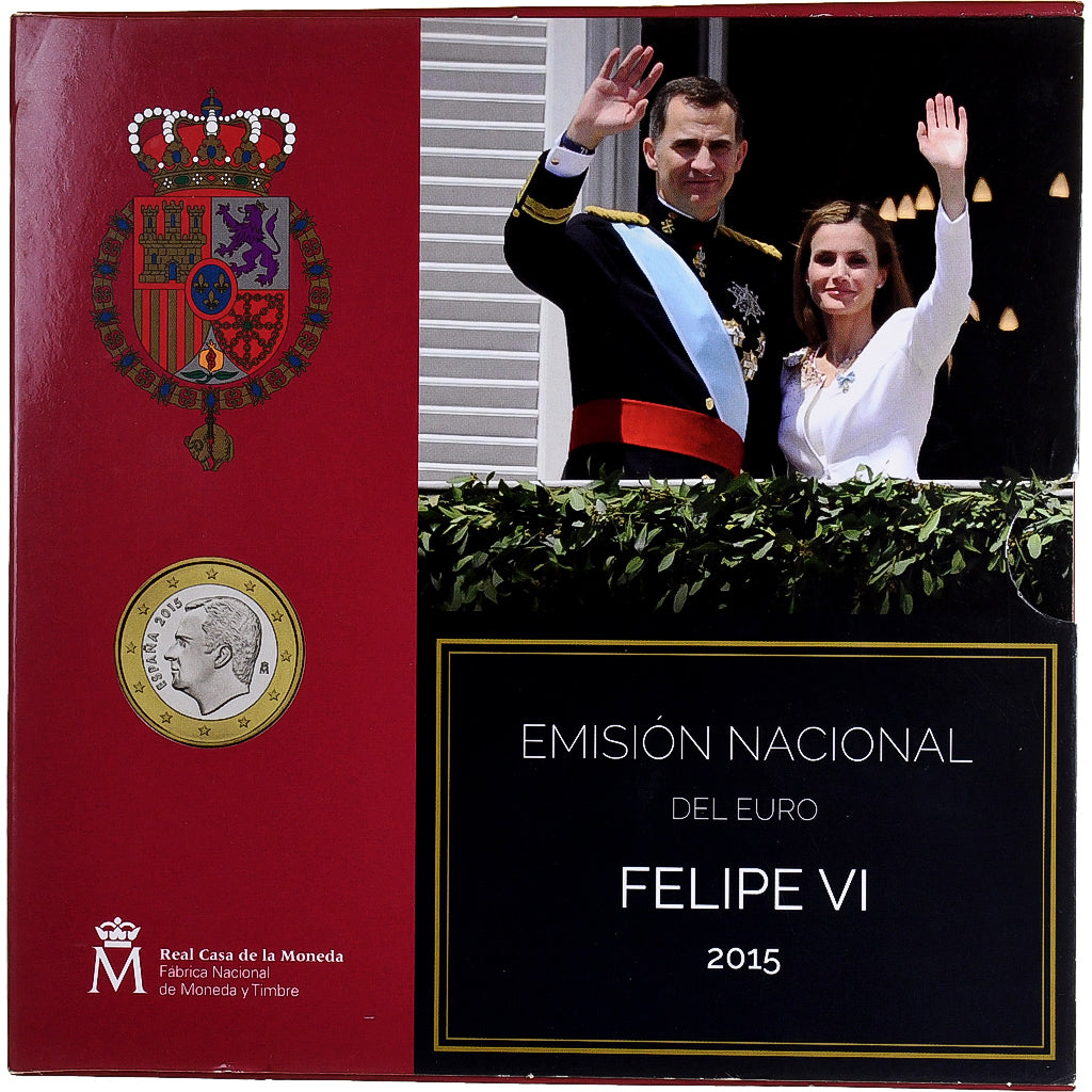 España, Felipe VI, Set 1 ct. - 2 Euro + 2€, 2015, Madrid, Sin información