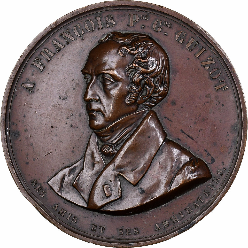 France, Medal, François Guizot, Chambre des Députés, 1844, Copper, Feuchere