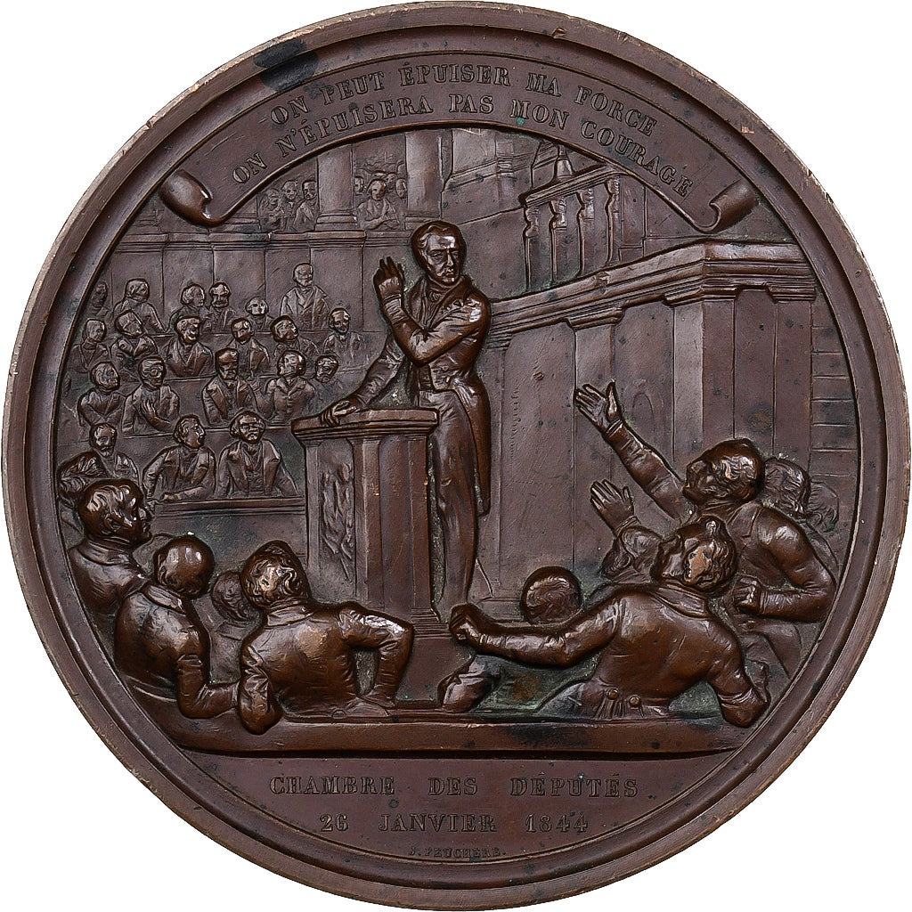 France, Medal, François Guizot, Chambre des Députés, 1844, Copper, Feuchere