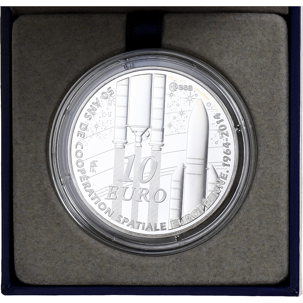 France, 10 Euro, Agence Spatiale Européenne, BE, 2014, MDP, Argent, FDC