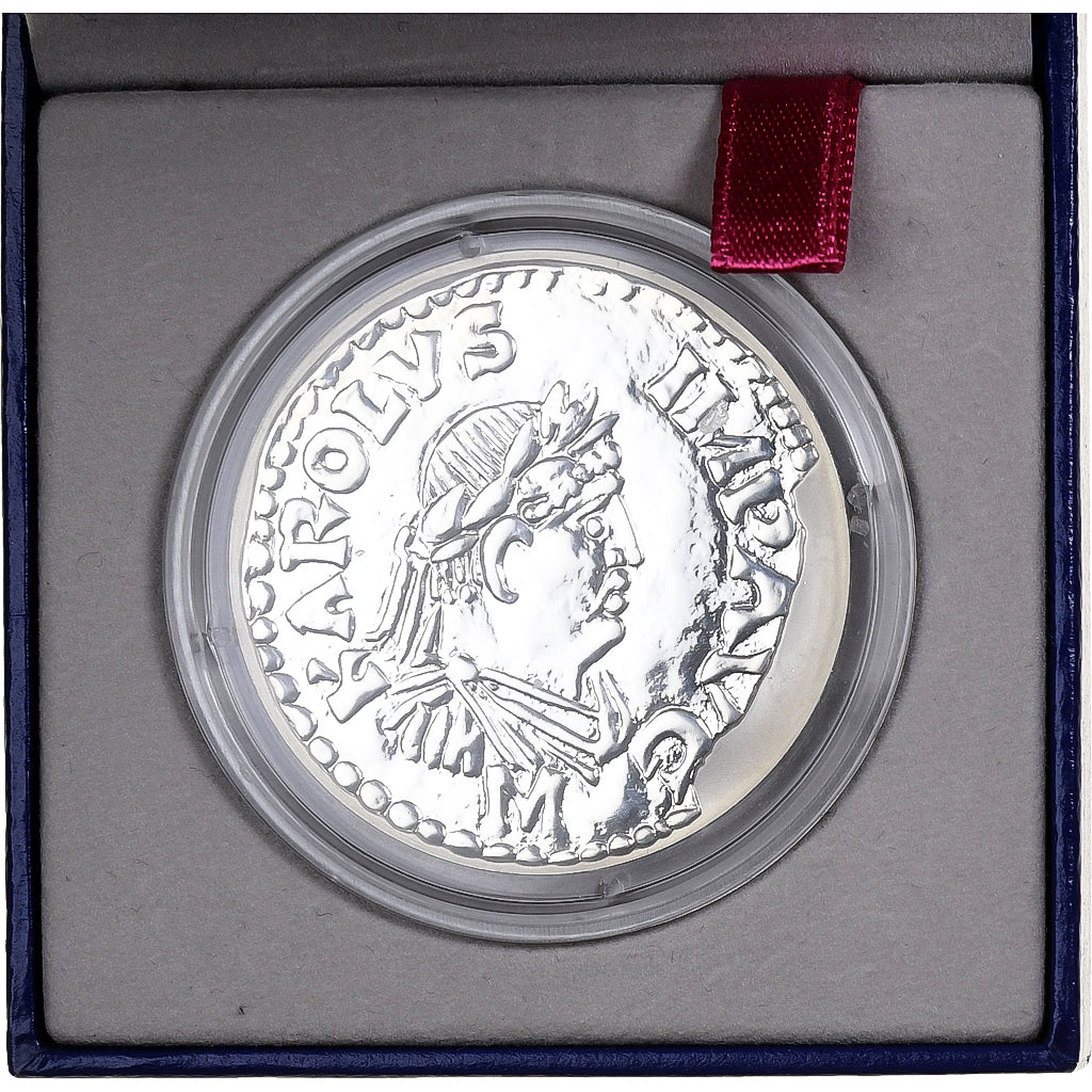 France, 10 Francs, Denier of Charlemagne, 2000, MDP, Proof, Silver, MS(65-70)