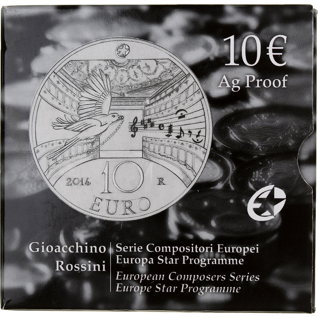 Italy, 10 Euro, Gioacchino Rossini, Proof, 2014, Rome, Silver, MS(65-70)