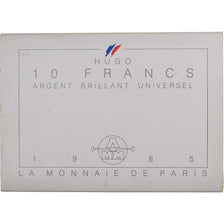 France, 10 Francs, Victor Hugo, 1985, MDP, BU, Silver, MS(65-70)
