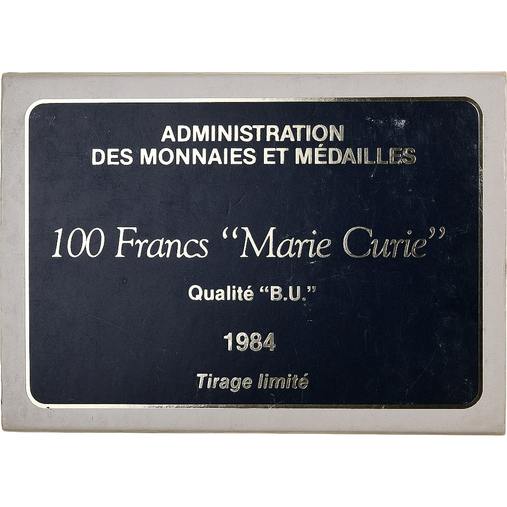 France, 100 Francs, Marie Curie, 1984, MDP, BU, Silver, MS(65-70)