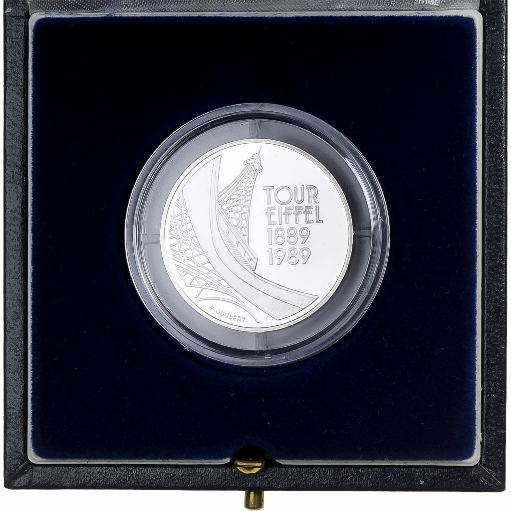 Frankrijk, 5 Francs, Tour Eiffel, 1989, MDP, Proof, Zilver, FDC