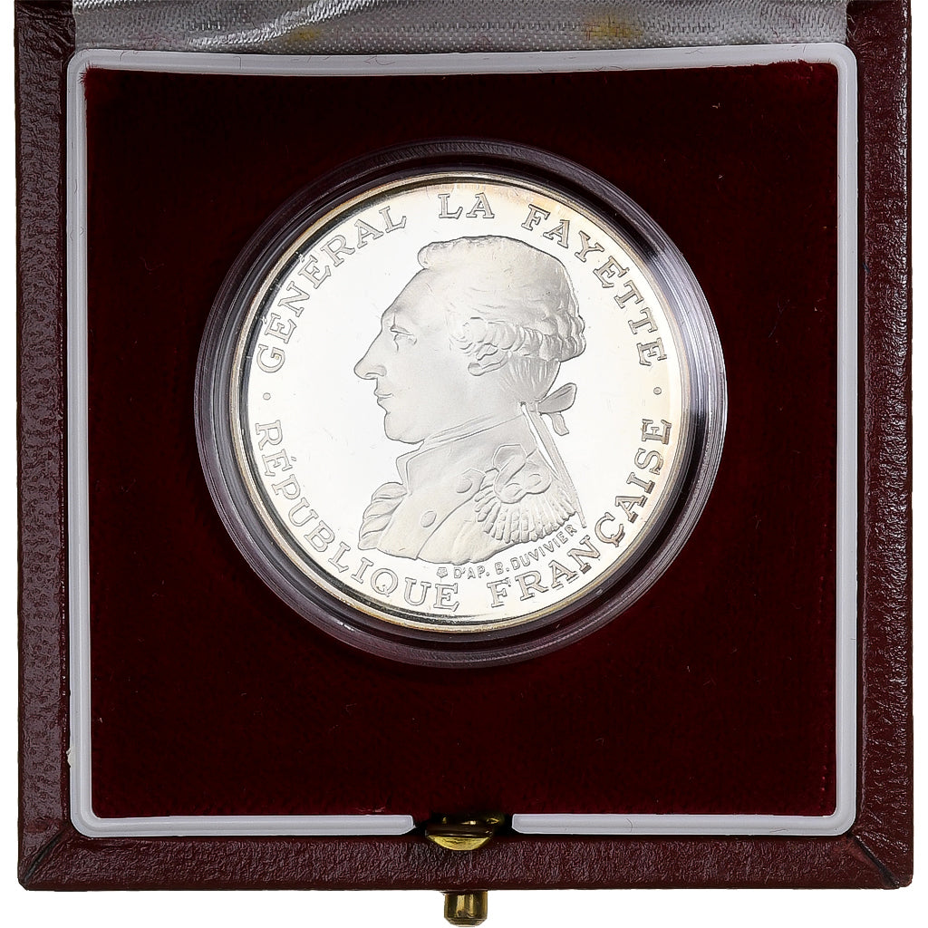 France, 100 Francs, Lafayette, 1987, MDP, Proof, Silver, MS(65-70)