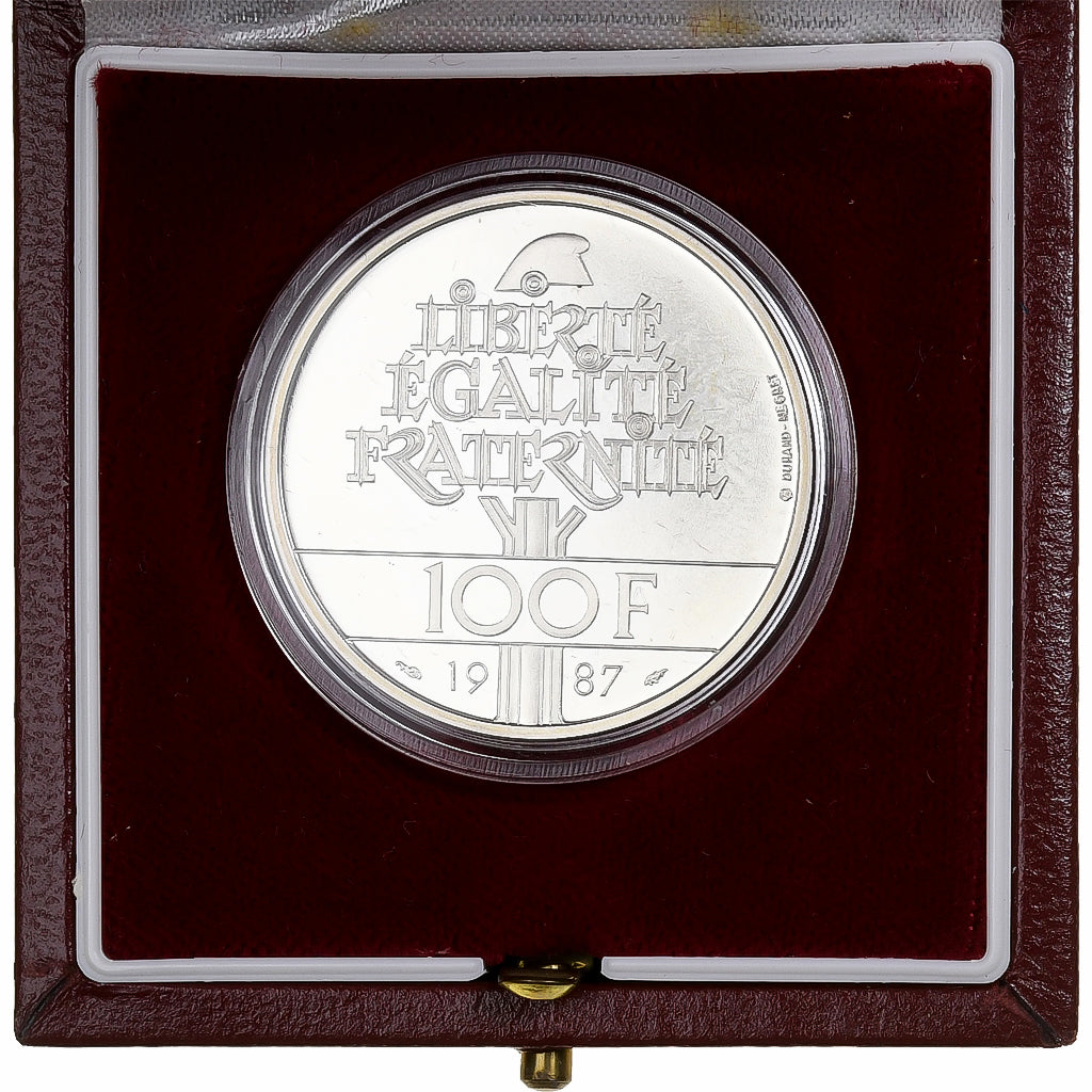 France, 100 Francs, Lafayette, 1987, MDP, Proof, Silver, MS(65-70)