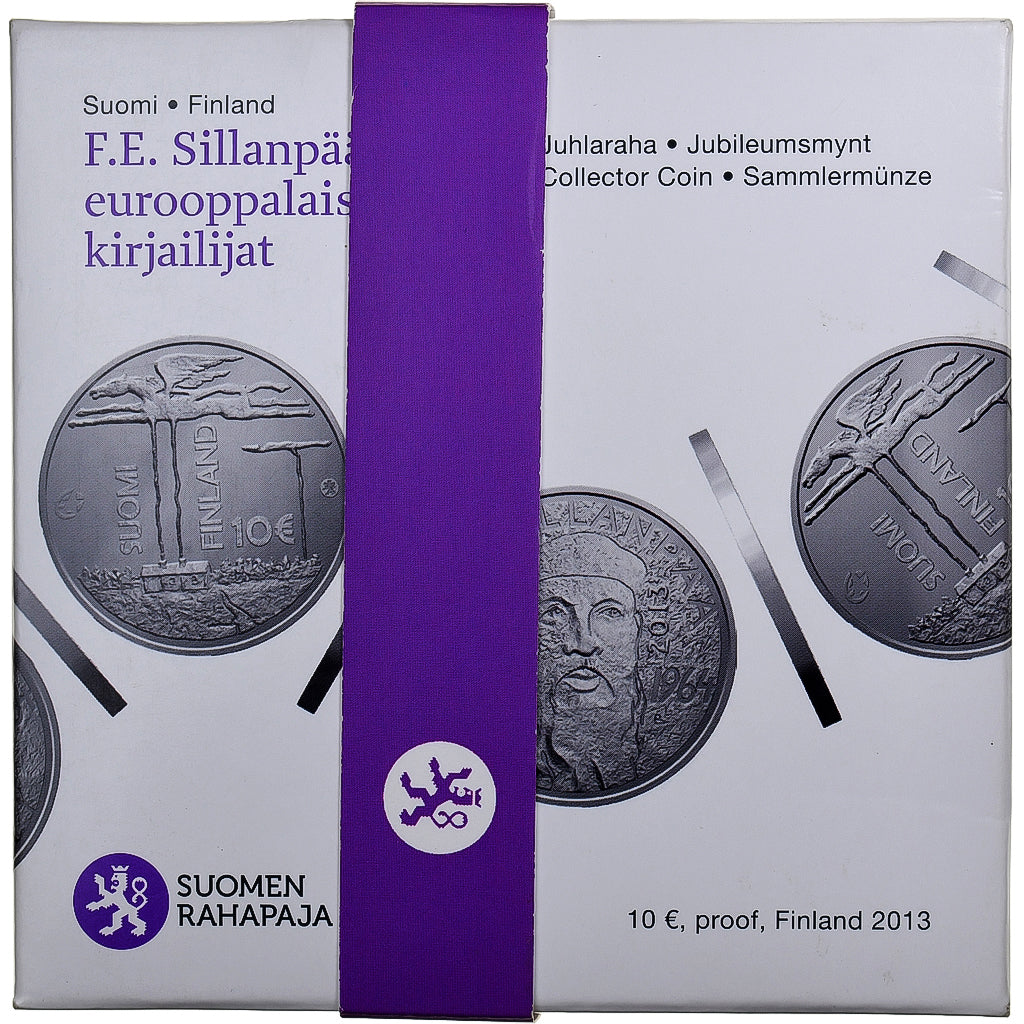 Finland, 10 Euro, Frans Eemil Sillanpää, Proof, 2013, Vantaa, Silver