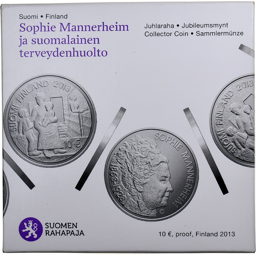 Finlande, 10 Euro, Sophie Mannerheim, BE, 2013, Vantaa, Argent, FDC