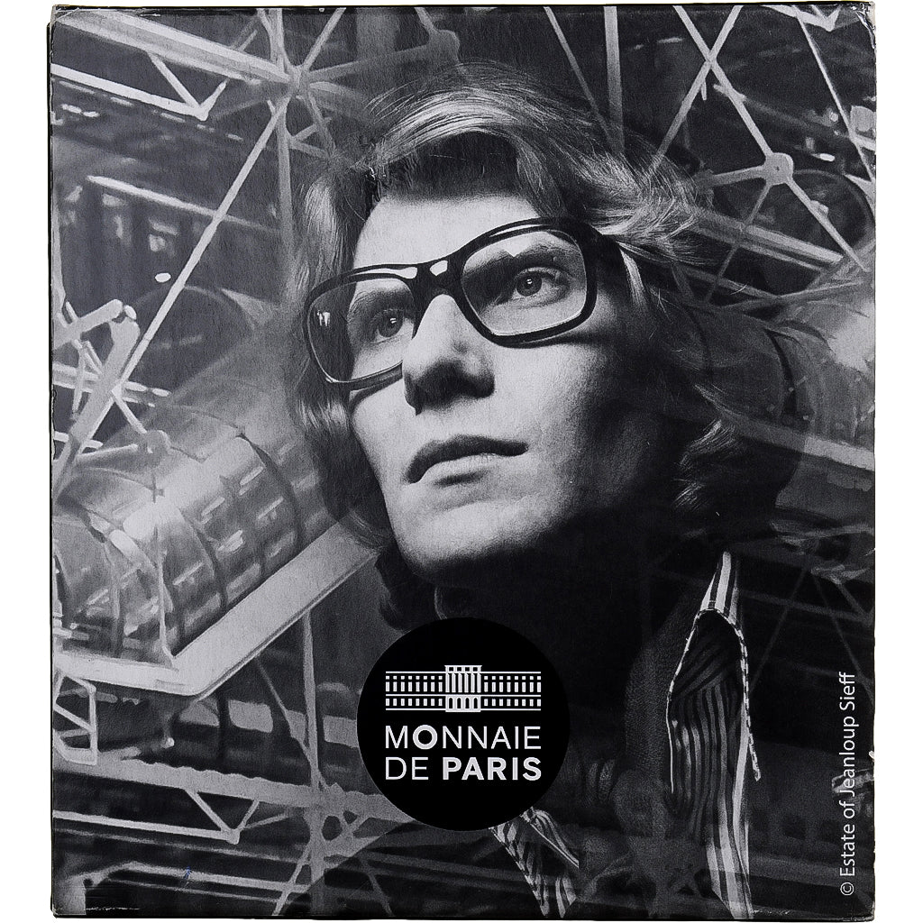 Francja, 10 Euro, Époque contemporaine, Yves Saint Laurent, Proof, Colorized