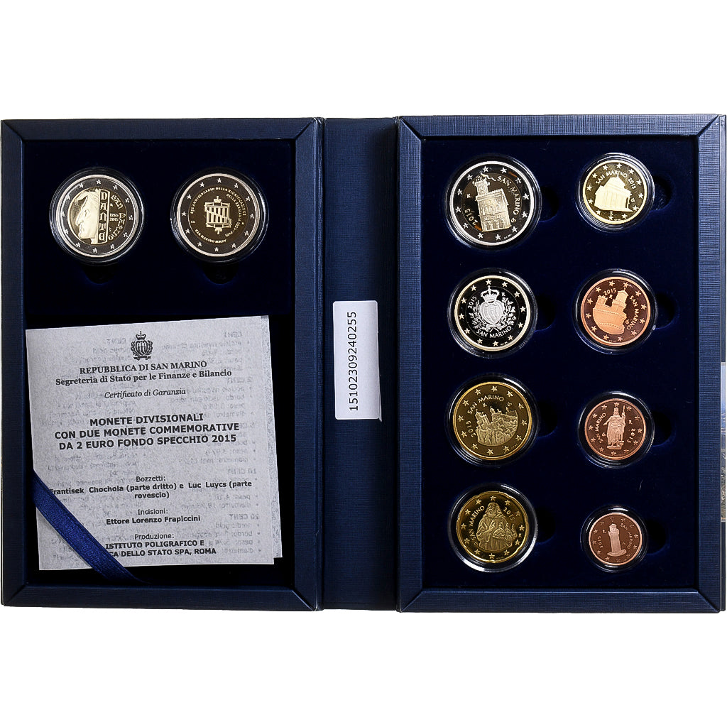 San Marino, Set 1 ct. - 2 Euro + 2x2 Euro, Proof, 2015, Rome, MS(65-70)