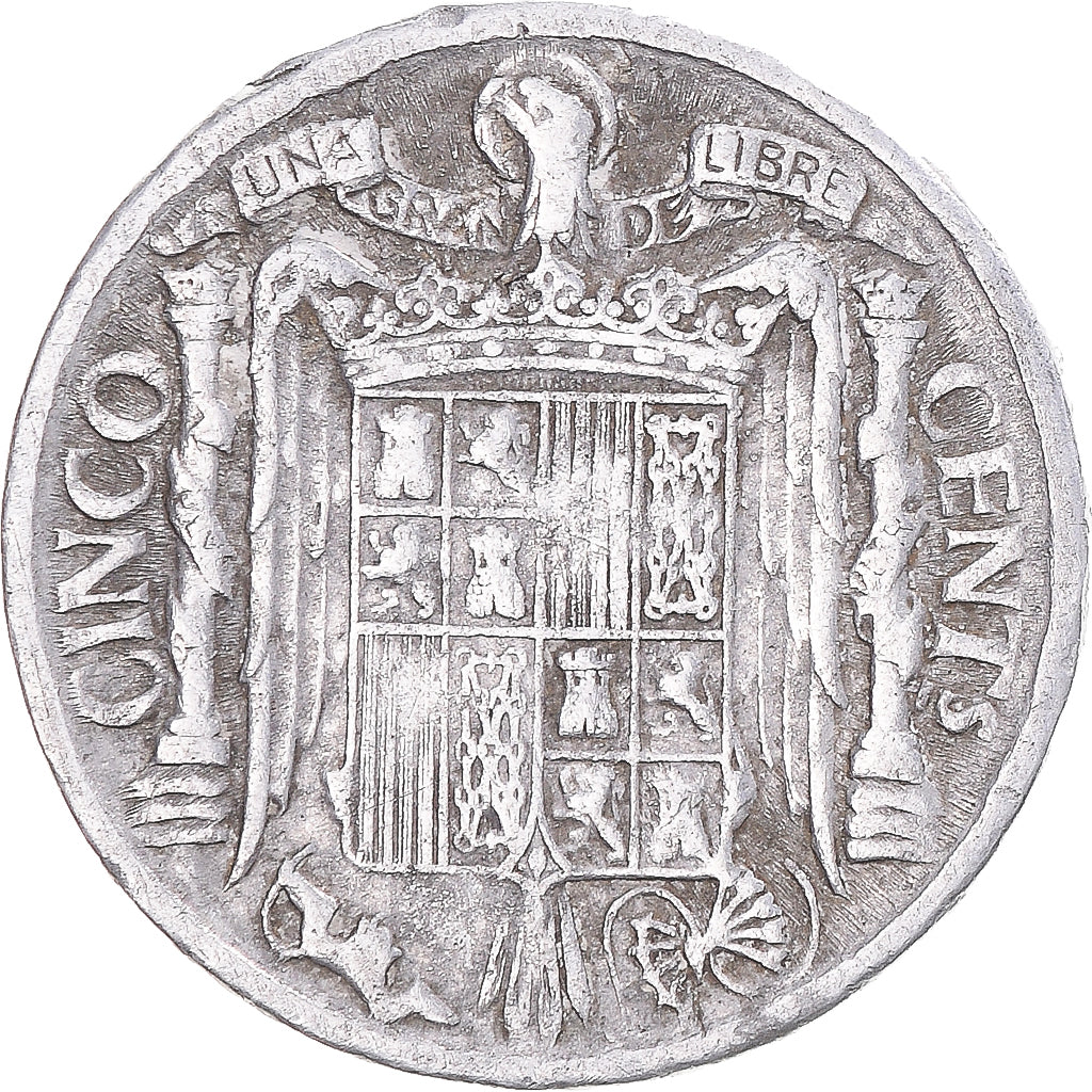 Monnaie, Espagne, 5 Centimos, 1940