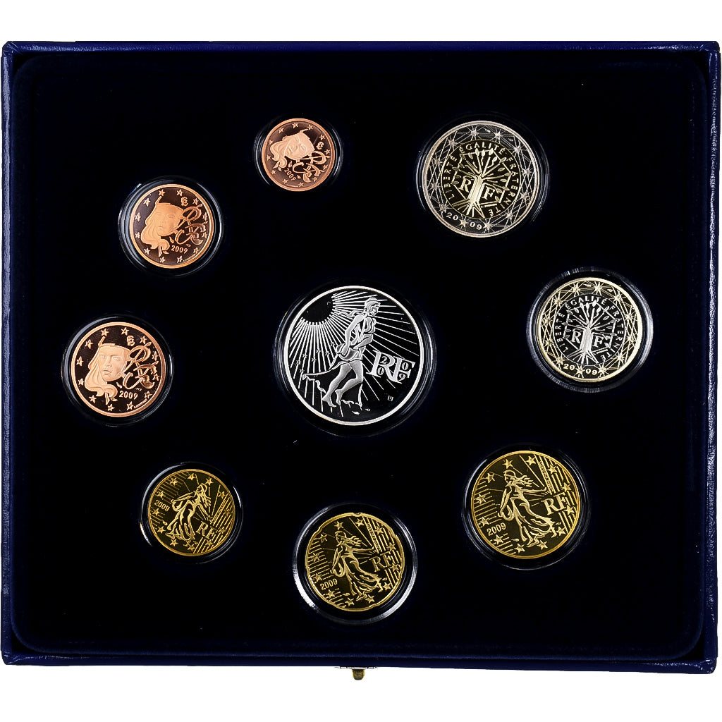França, Coffret 1c. à 5€, Proof, 2009, MDP, N/D, MS(65-70)