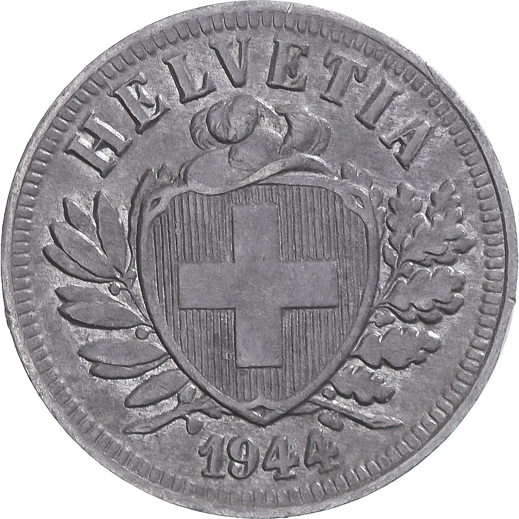 Svizzera, 2 Rappen, 1944, Zinco, BB