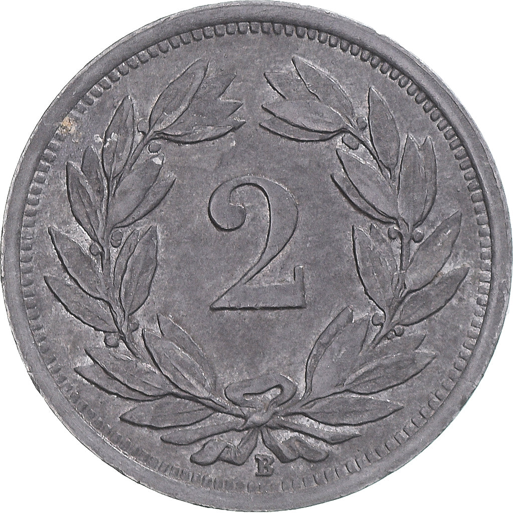 Svizzera, 2 Rappen, 1944, Zinco, BB