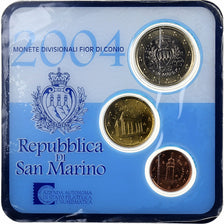 San Marino, Set 1 ct, 10ct, 1€, Coin card, 2004, Rome, UNZ