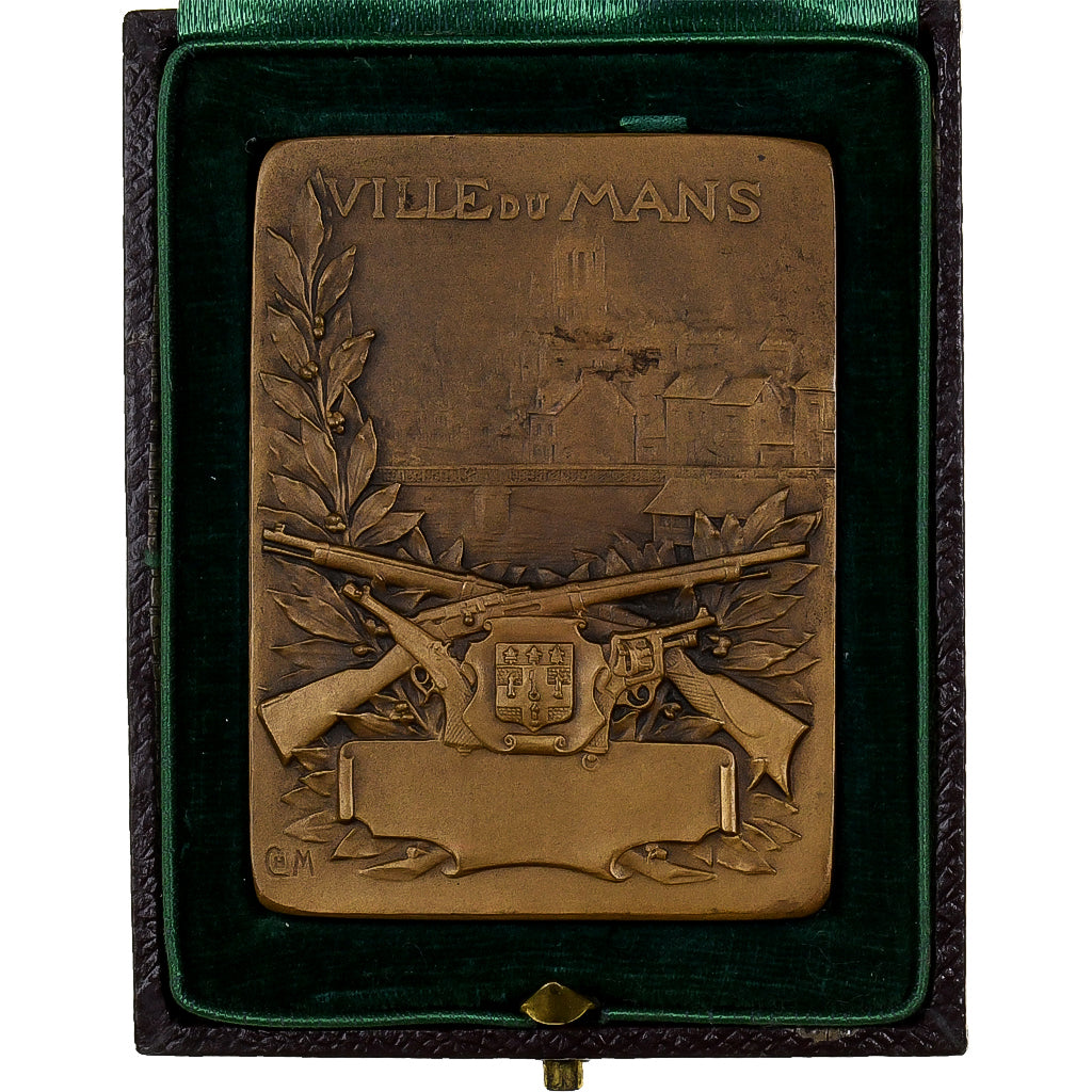 France, Médaille, Concours de tir, Ville du Mans, 1909, Bronze, SUP, Rasumny