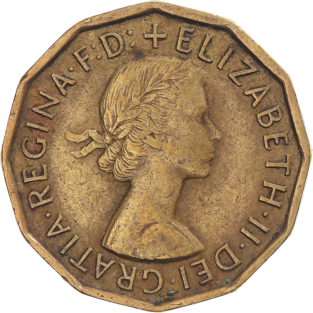 Münze, Großbritannien, 3 Pence, 1957