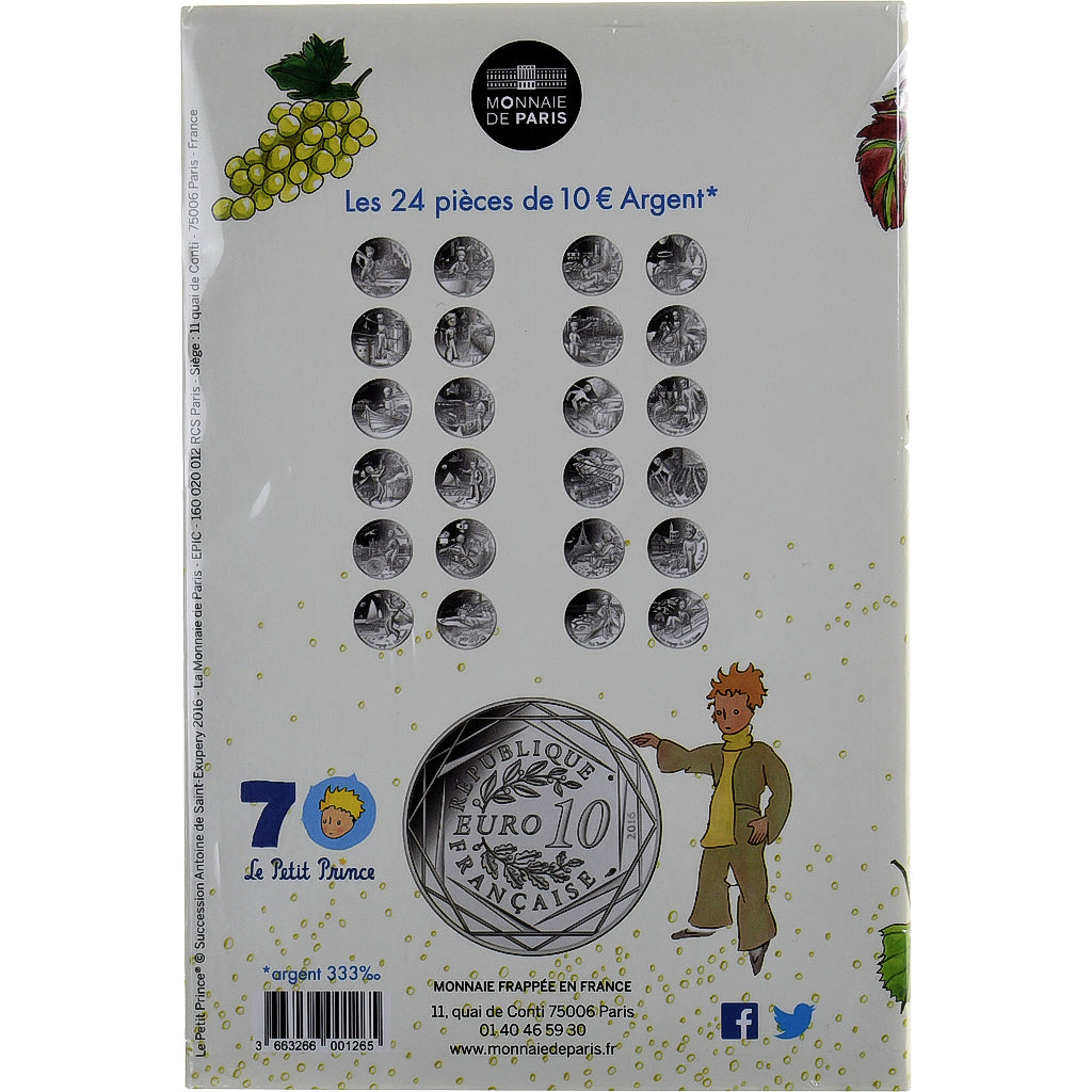 France, 10 Euro, Petit Prince (fait les vendanges), 2016, MDP, Silver, MS(65-70)