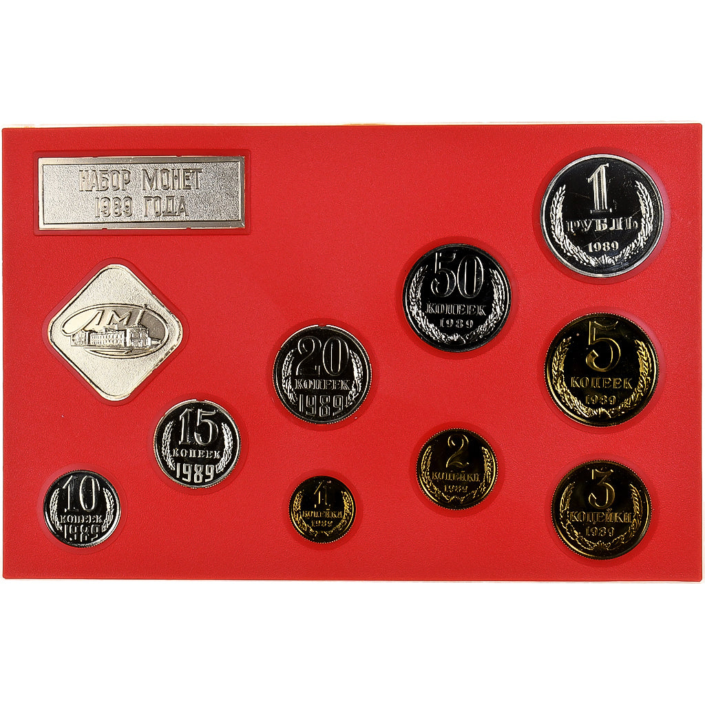 Soviet Union, Set 1 Kopeck - 1 Rouble + 2 tokens, 1989, Leningrad, MS(65-70)