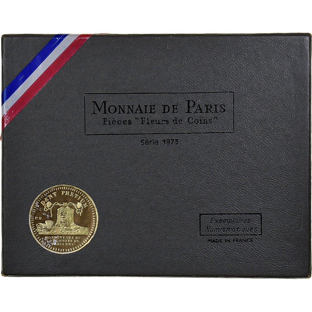 France, Coffret 1 c. à 10 frs., 1973, MDP, série FDC, MS(65-70)