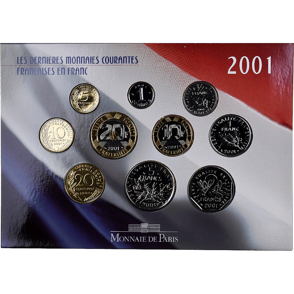 Frankreich, Coffret 1 c. à 20 frs., 2001, MDP, BU, STGL