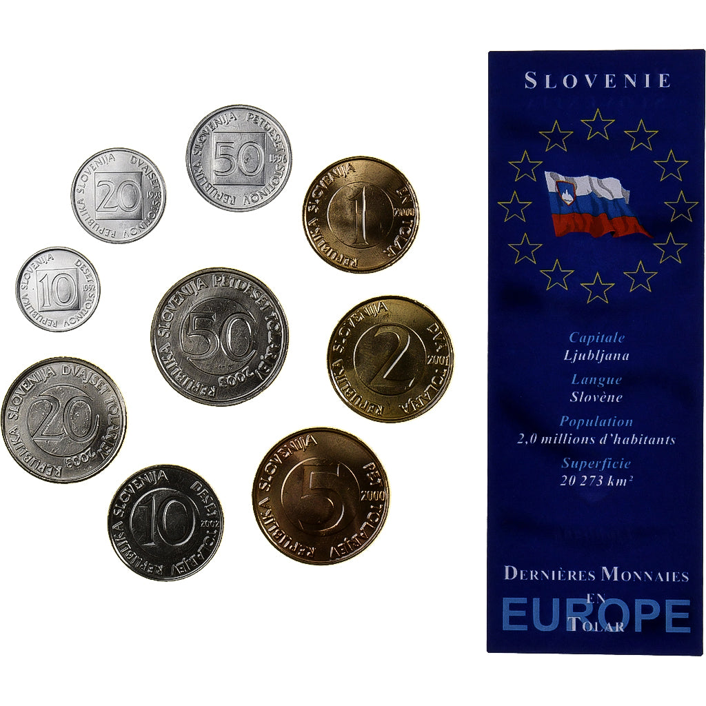 Slovenia, Set 10 Stotins -  50 Tolars, 2003, MS(65-70)