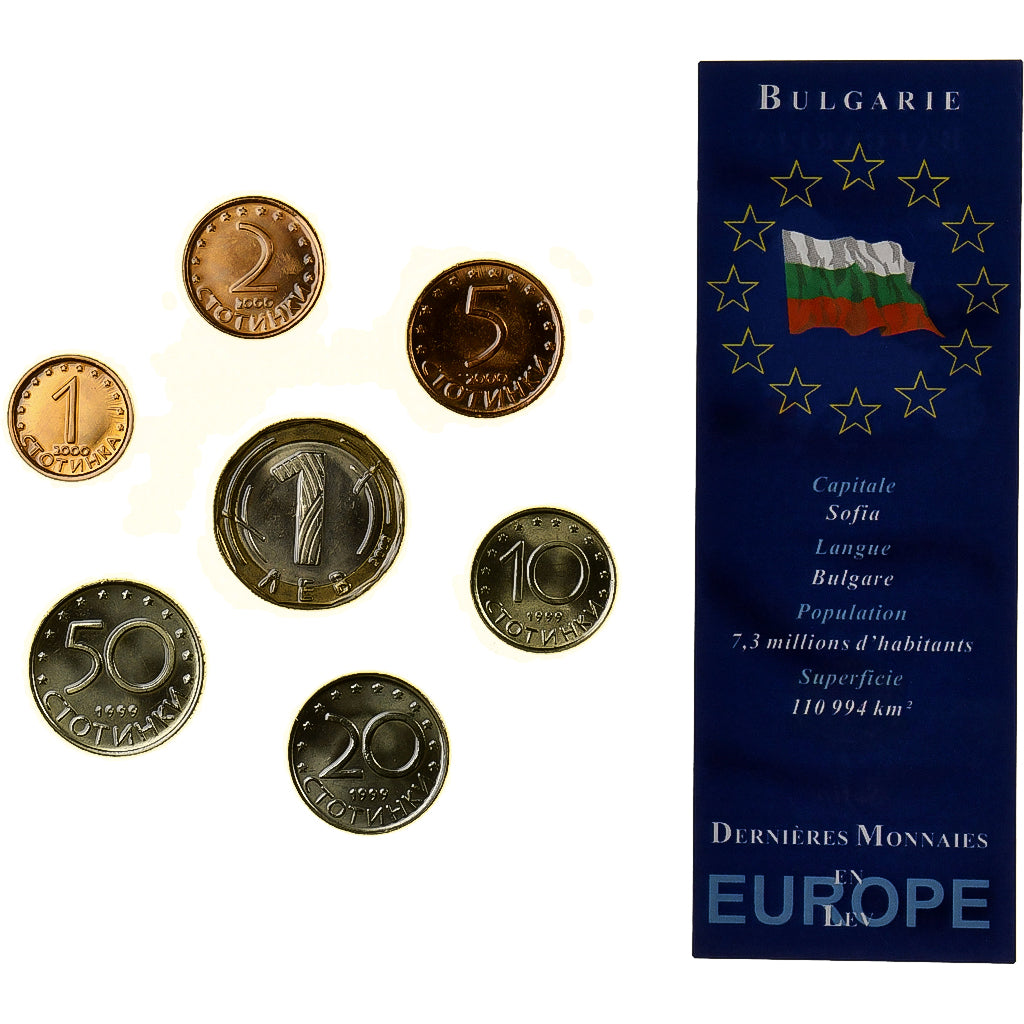 Bulgaria, Set 1 stotinka - 1 Lev, Años mezclados, Sofia, Sin información, FDC