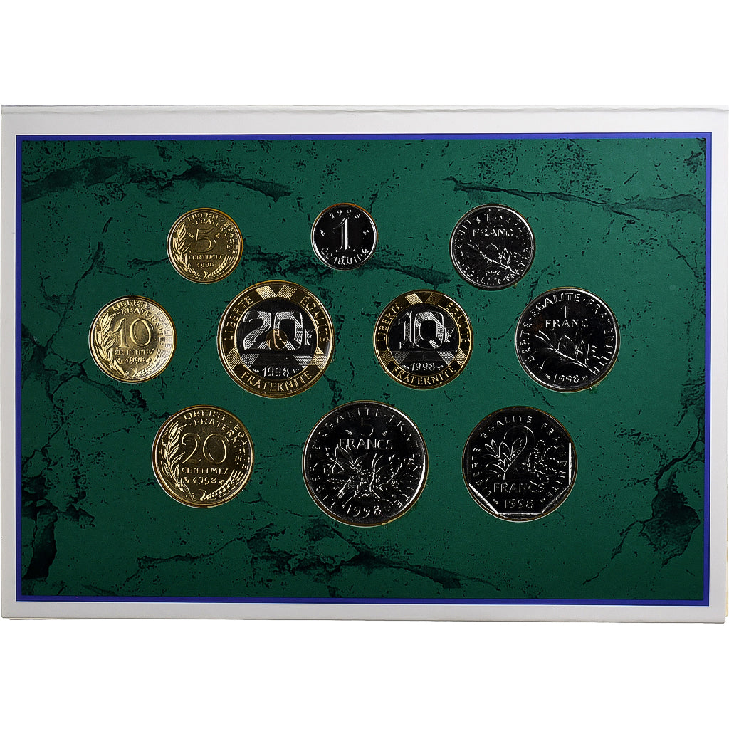 France, Coffret 1 c. à 20 frs., 1998, MDP, BU, MS(65-70)