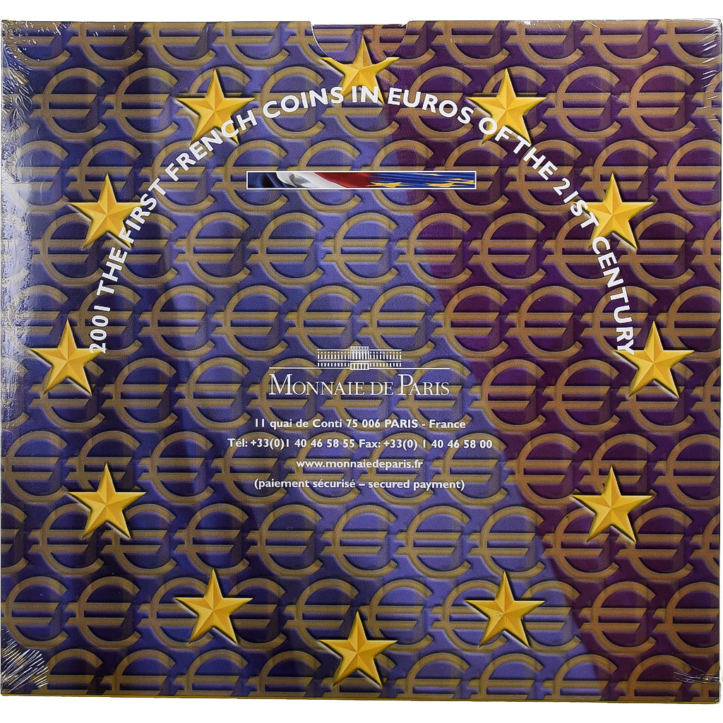 France, Coffret 1c. à 2€, série FDC, 2001, MDP, MS(65-70)