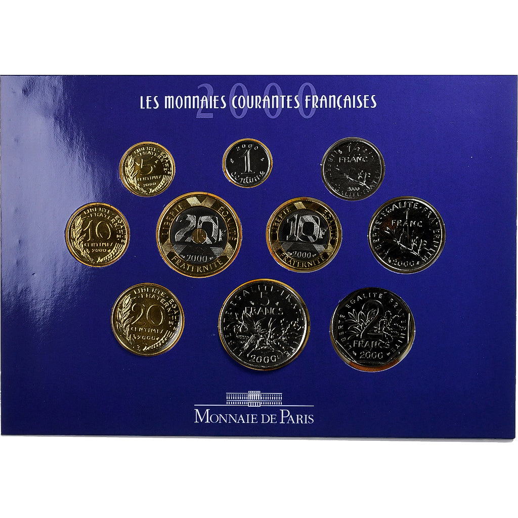 Frankreich, Coffret 1 c. à 20 frs., 2000, MDP, BU, STGL