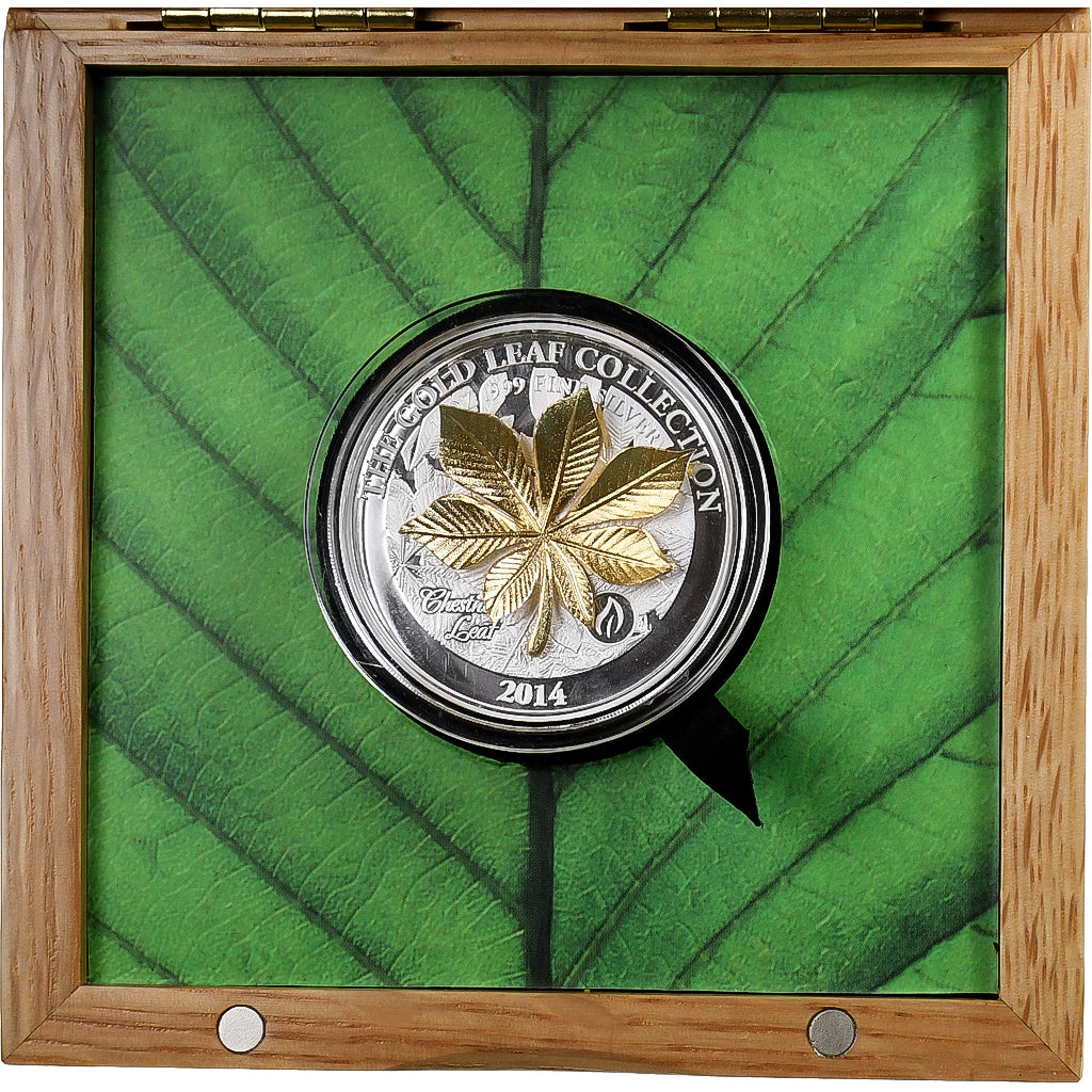 Samoa, 10 Dollars, Gold leaf collection, Châtaigner, 2014, Shanghai, Argent