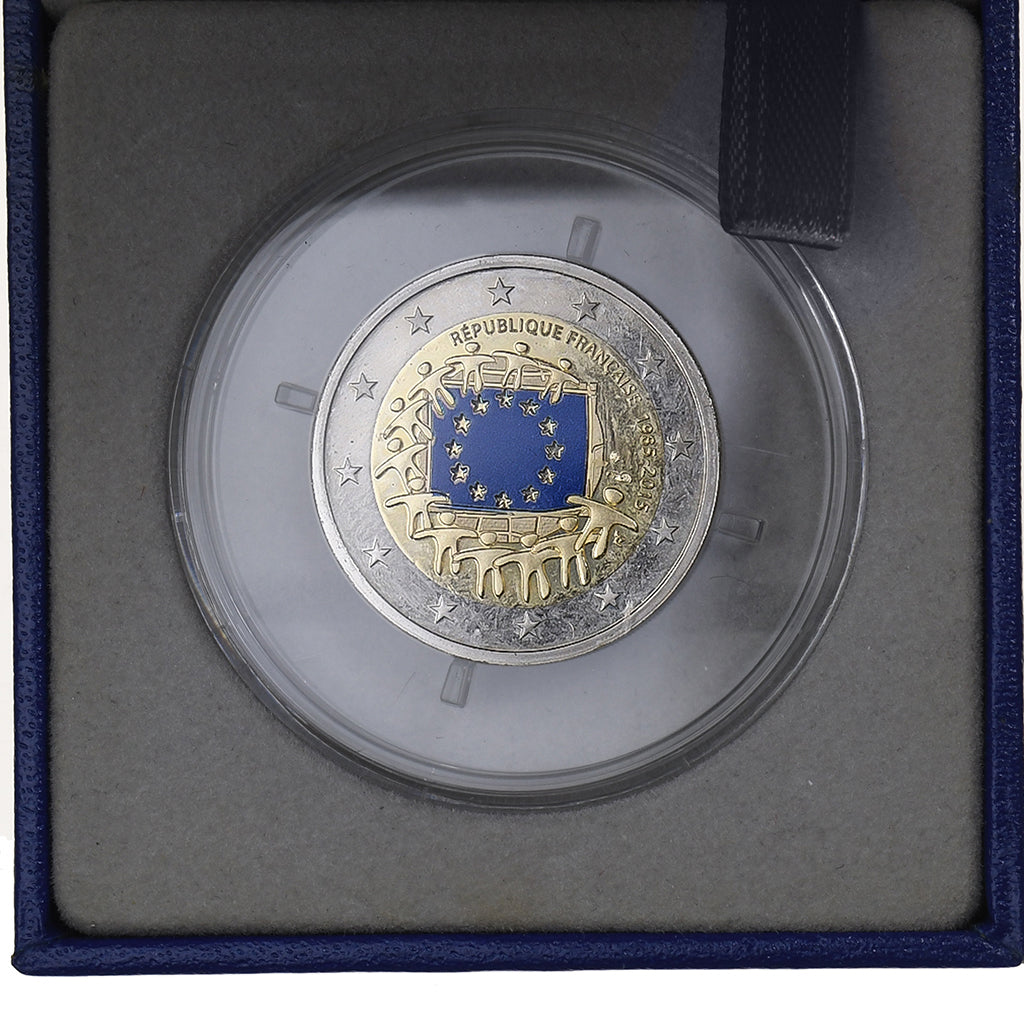 France, 2 Euro, European Union Flag, Proof, Colorized, 2015, MDP, Bi-Metallic