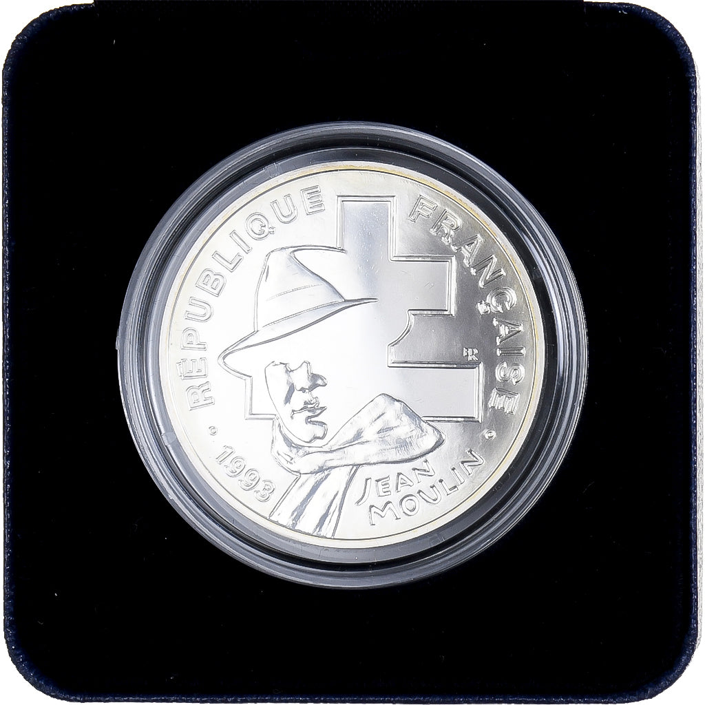 France, 100 Francs, Jean Moulin, 1993, MDP, Proof, Silver, MS(65-70)