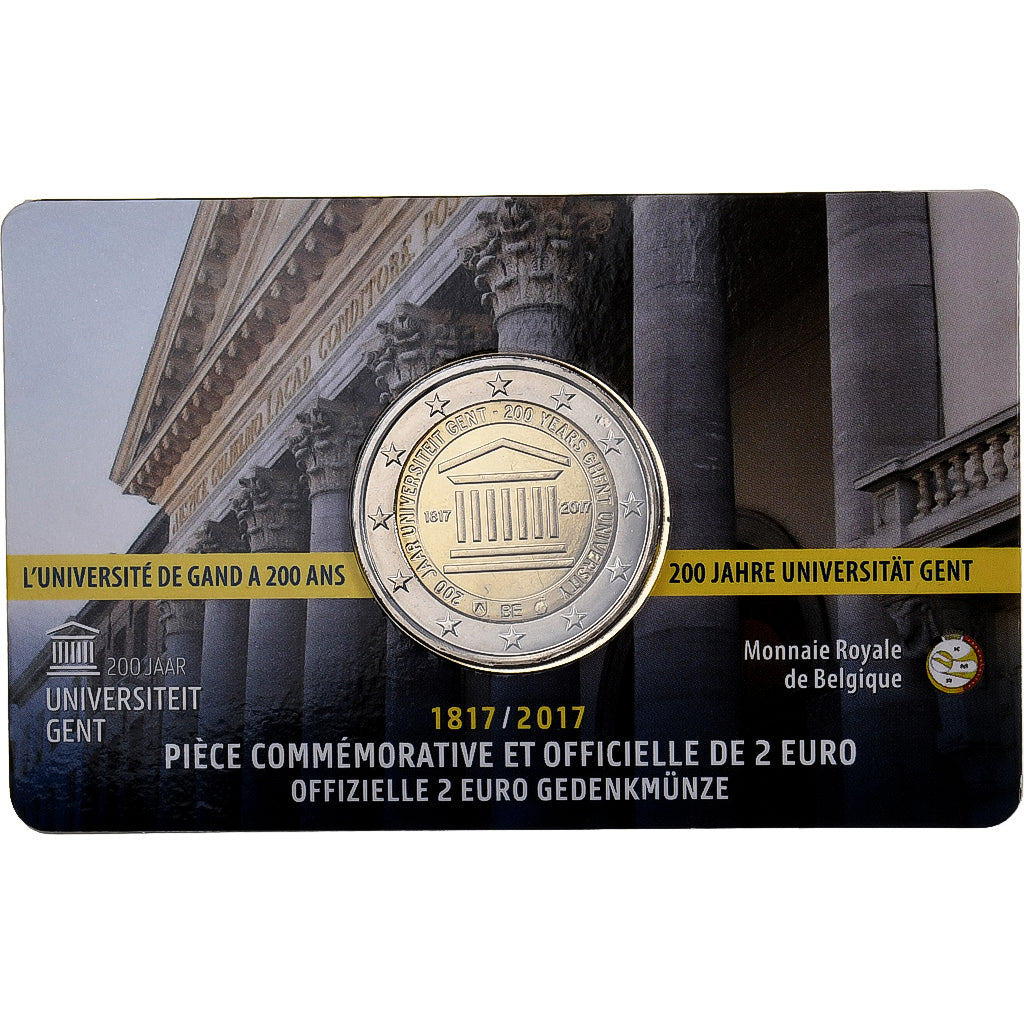 Belgium, 2 Euro, 200 years of Gent University, 2017, Brussels, Bi-Metallic