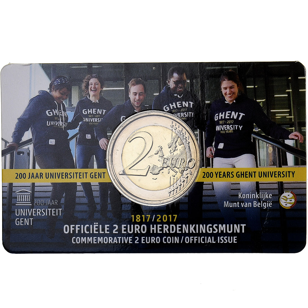 Belgium, 2 Euro, 200 years of Gent University, 2017, Brussels, Bi-Metallic
