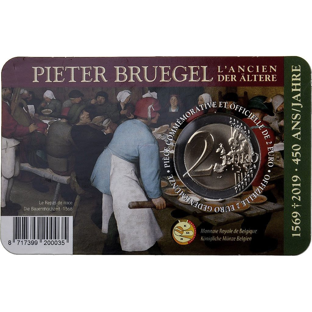 Belgio, 2 Euro, Pieter Bruegel the Elder, 2019, Utrecht, Bi-metallico, FDC