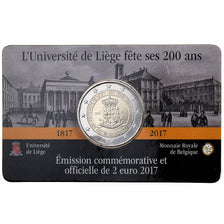 Belgio, 2 Euro, 200 Ans - Université de Liège, 2017, Brussels, Bi-metallico