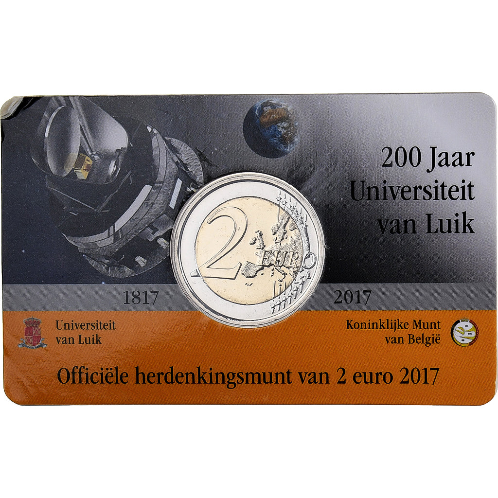 Belgio, 2 Euro, 200 Ans - Université de Liège, 2017, Brussels, Bi-metallico